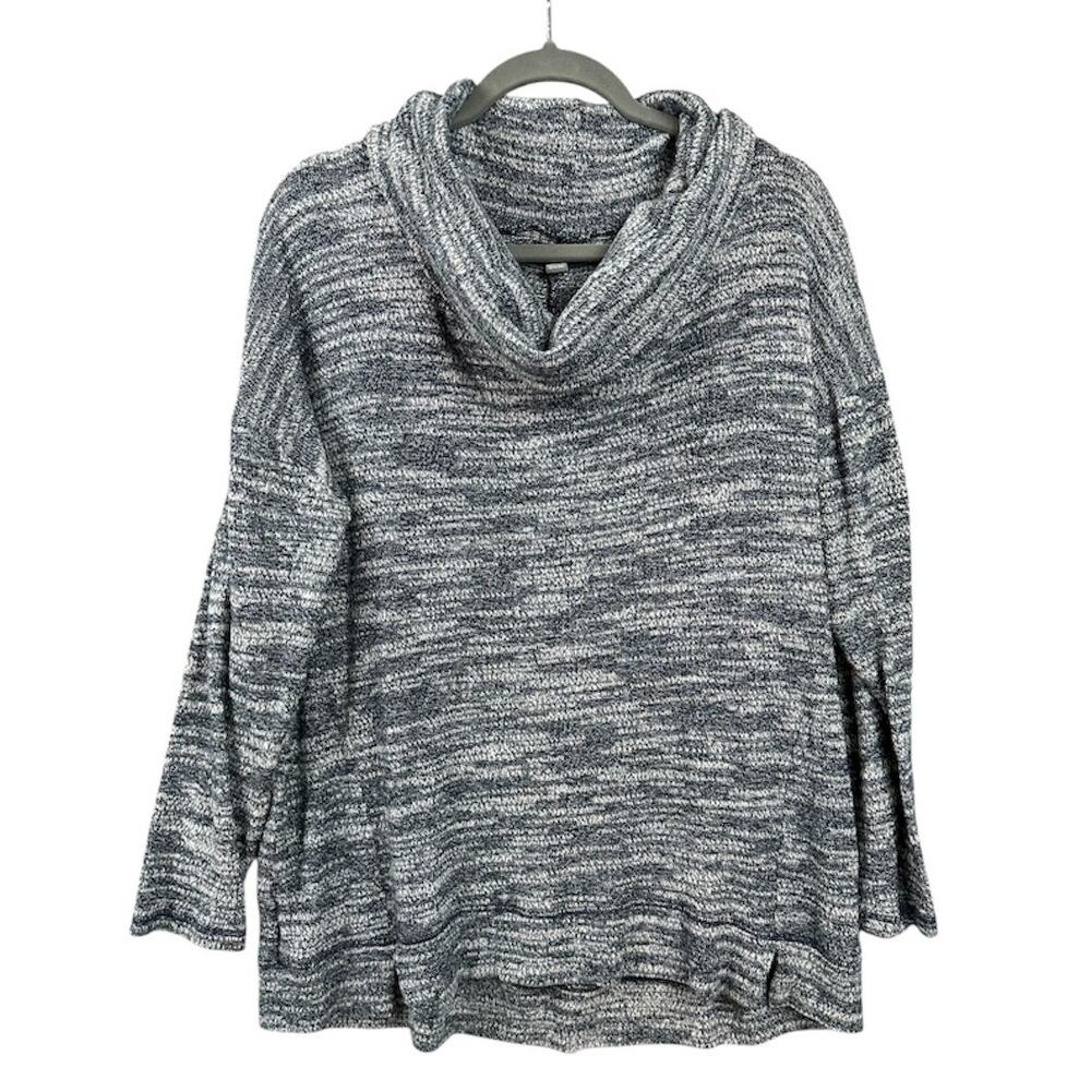 Aerie Cowl Neck Pullover Sweater XL Heather Gray Marled Casual Cozy Relaxed Fit